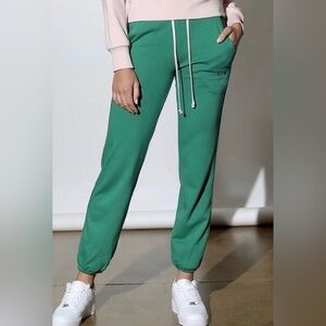 Twenty Montreal Embroidered French Terry Track Pants Medium Green